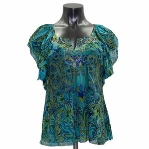 ONE World Live & Let Live Multicolor Paisley Top